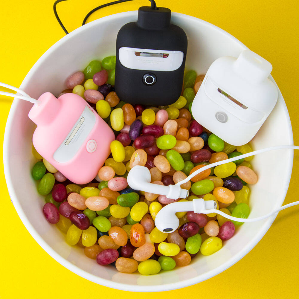 Apple Airpods 2. Nesil Kılıf Boyun Askılı Jelly Bean Tasarımlı Kablosuz Şarj Özellikli Lisanslı Switcheasy ColorBuddy Kapak - Görsel 5