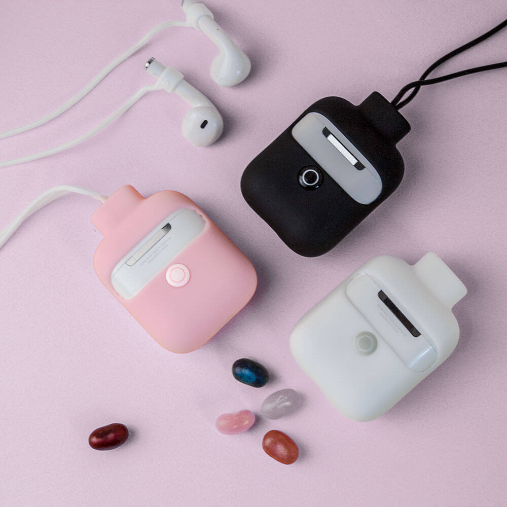 Apple Airpods 2. Nesil Kılıf Boyun Askılı Jelly Bean Tasarımlı Kablosuz Şarj Özellikli Lisanslı Switcheasy ColorBuddy Kapak - Görsel 6