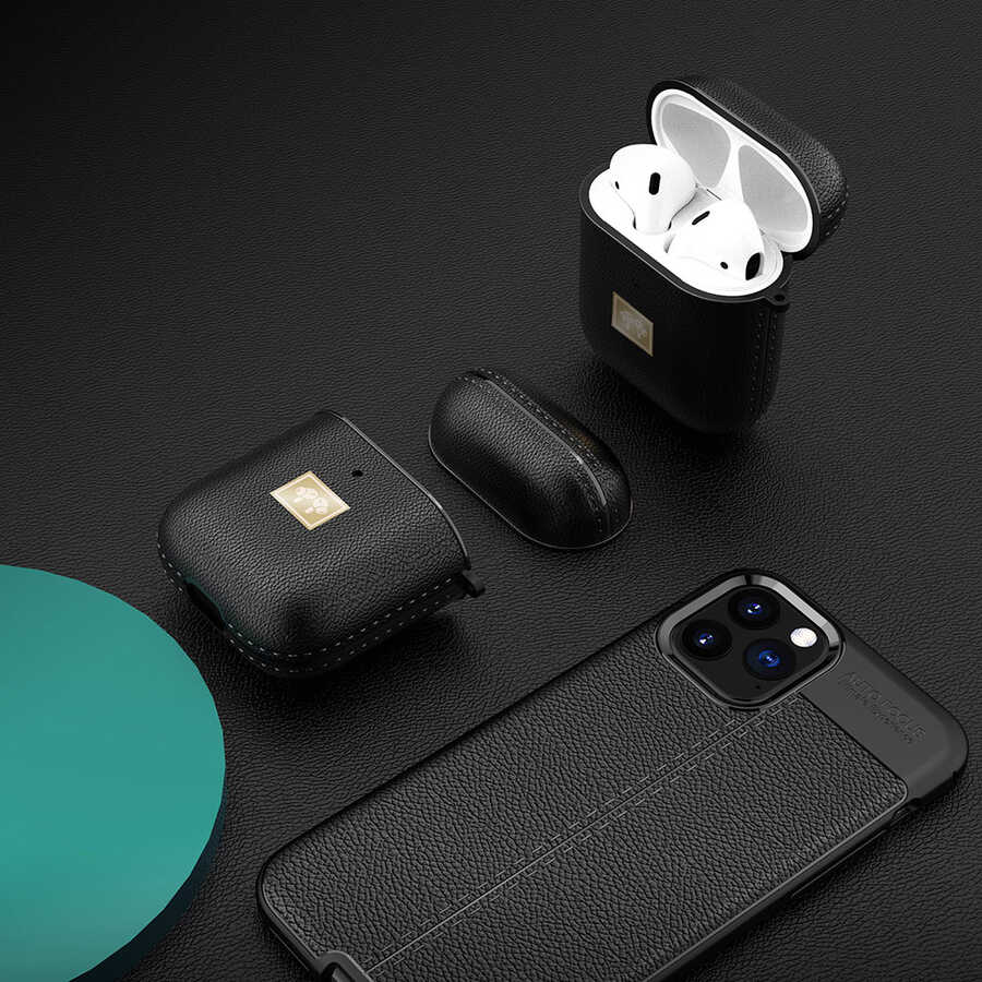 Apple Airpods Kılıf Deri Görünümlü Askı Aparatlı Wlons Kılıf - Görsel 3