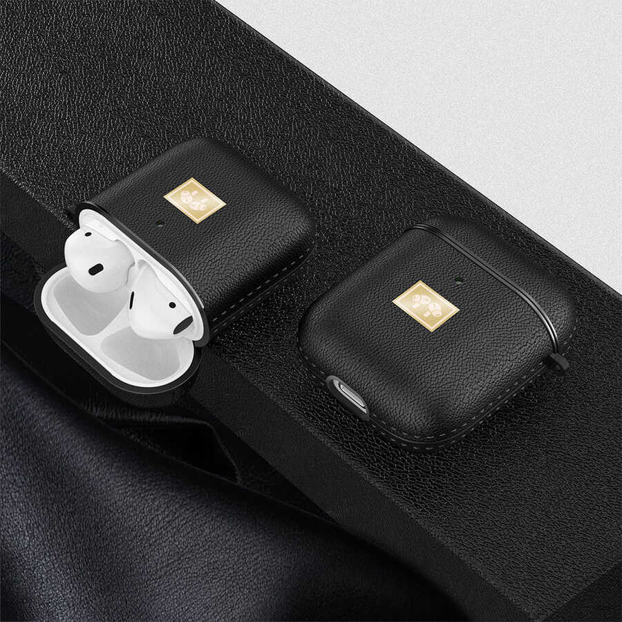 Apple Airpods Kılıf Deri Görünümlü Askı Aparatlı Wlons Kılıf - Görsel 10