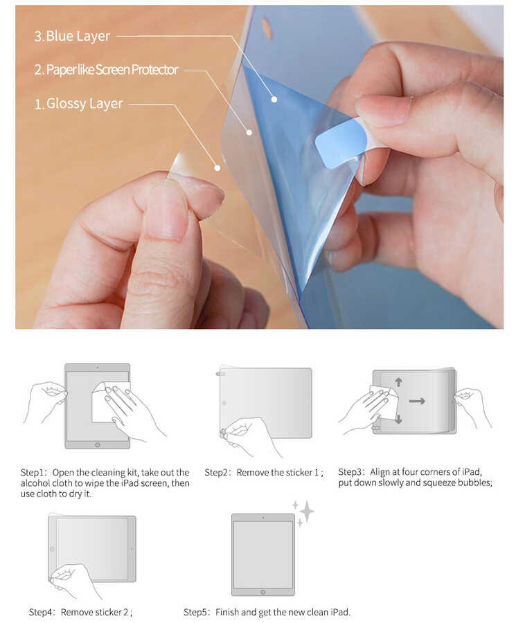 Apple iPad 10.2 (8.Nesil) Kağıt Hisli Wiwu iPaper Like Tablet Ekran Koruyucu - Görsel 9