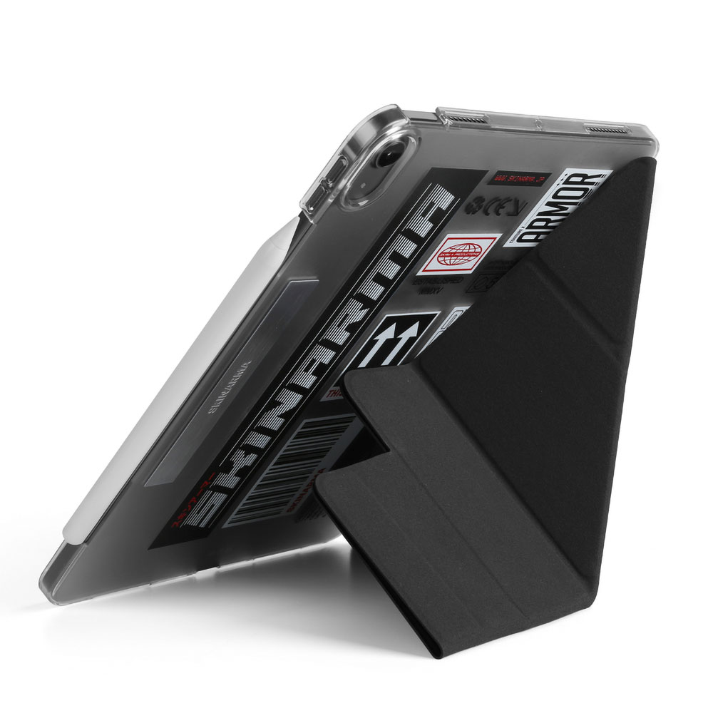Apple iPad Air 10.9 2022 (5.Nesil) Kılıf SkinArma Sticker Tasarımlı Kalemlikli Arkası Şeffaf Standlı Magnetik Taito Kılıf - Görsel 3