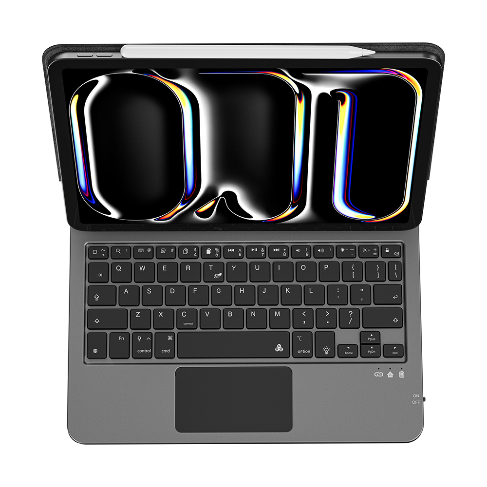 Apple iPad Air 10.9 2022 (5.Nesil) Wiwu MK-003 Gizli Kalem Bölmeli Klavyeli Standlı Kılıf - Görsel 4