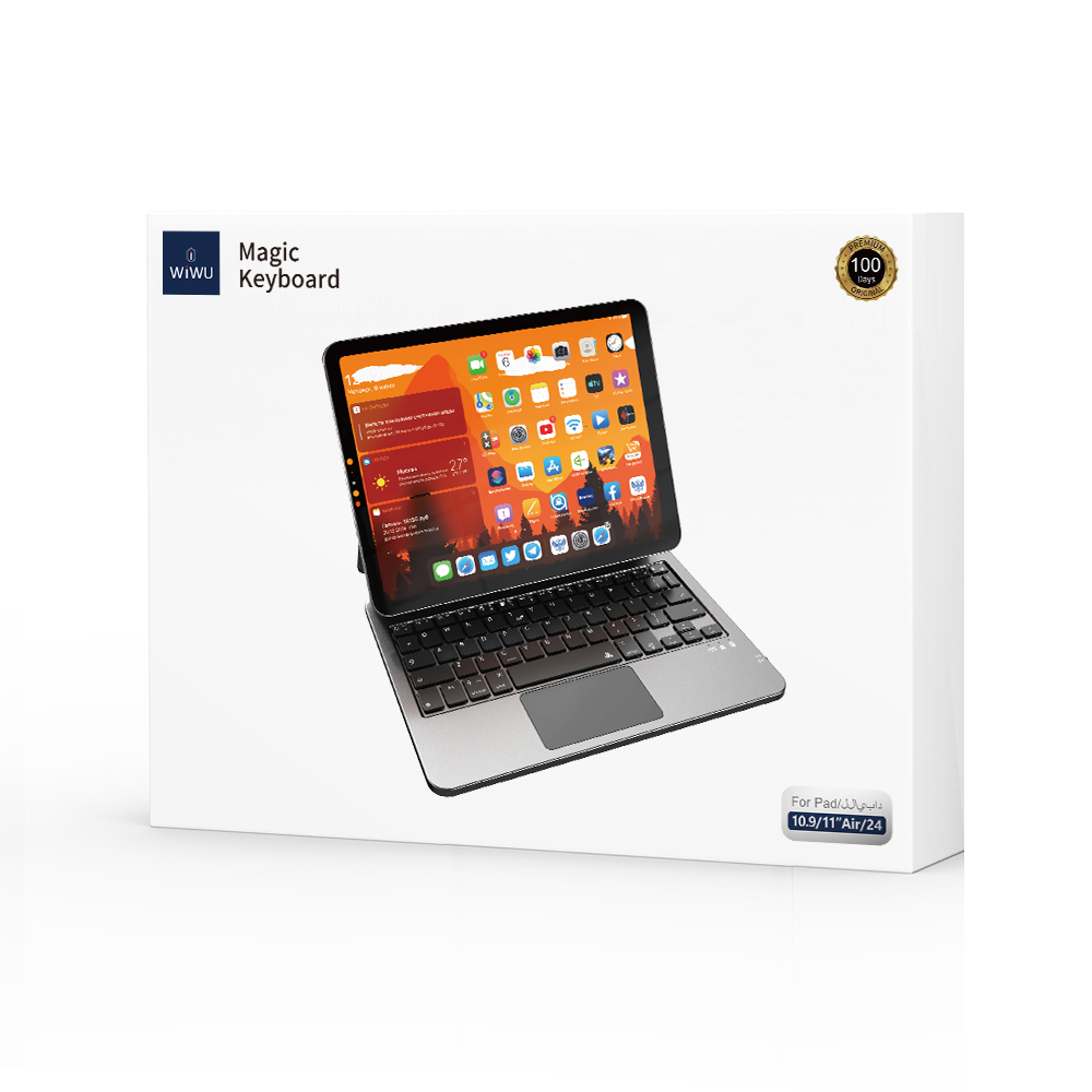 Apple iPad Air 10.9 2022 (5.Nesil) Wiwu MK-003 Gizli Kalem Bölmeli Klavyeli Standlı Kılıf - Görsel 8