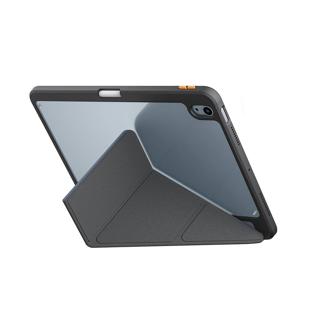 Apple iPad Air 11 2024 Kılıf SkinArma Kabartma Baskı Tasarımlı 360 Tam Koruma Arkası Şeffaf Standlı Gamma Kılıf - Görsel 10