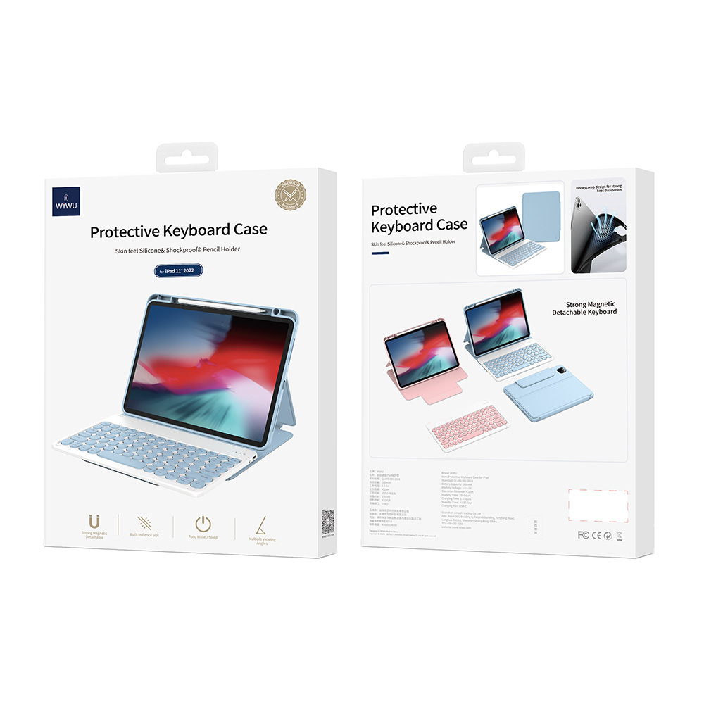 Apple iPad Air 11 2025 M3 Wiwu Protective Gizli Kalem Bölmeli Klavyeli Kılıf