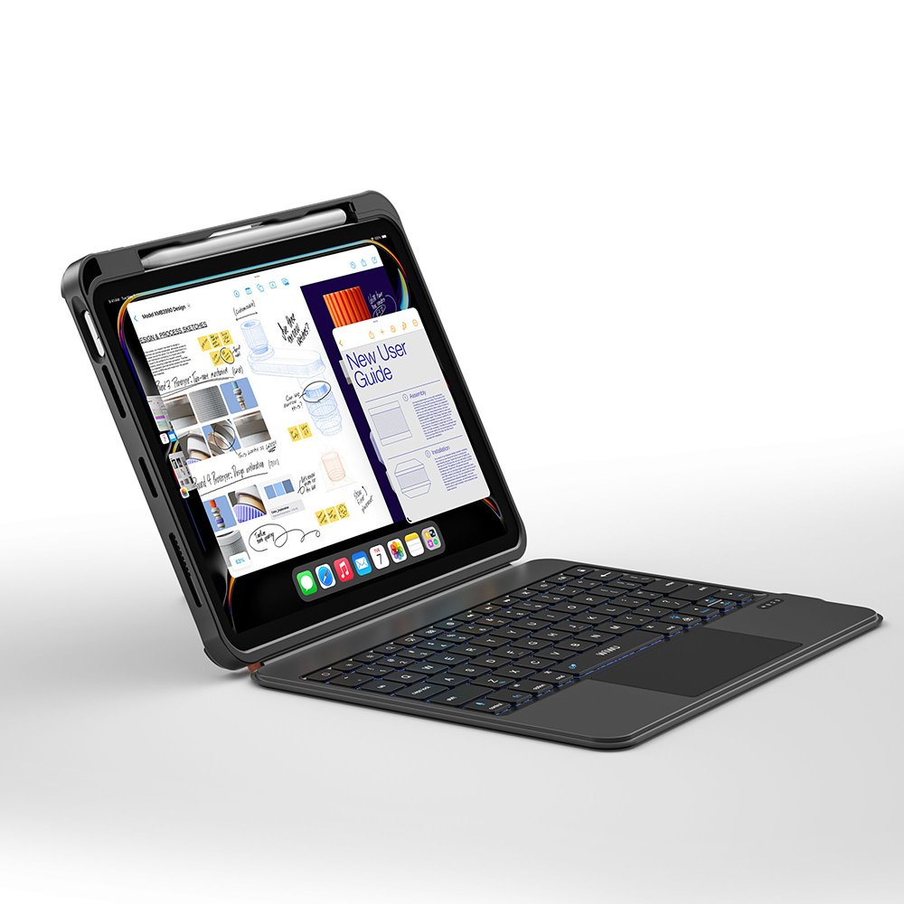 Apple iPad Air 13 2024 Wiwu MK-007 Combo Pro Kalem Bölmeli Klavyeli Standlı Kılıf