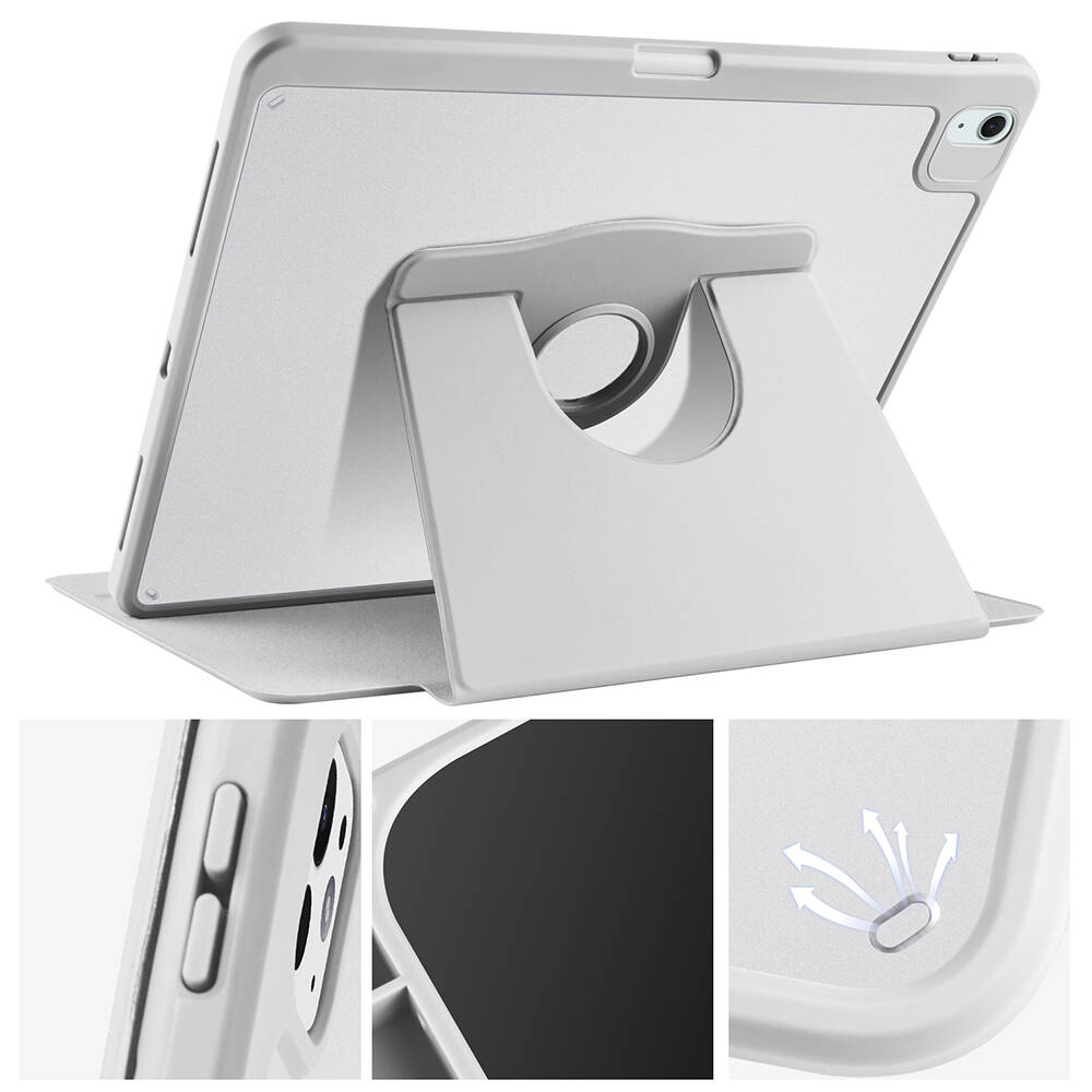 Apple iPad Air 13 2025 M3 Kılıf Zore Termik Kalem Bölmeli Dönebilen Standlı Kılıf - Görsel 6