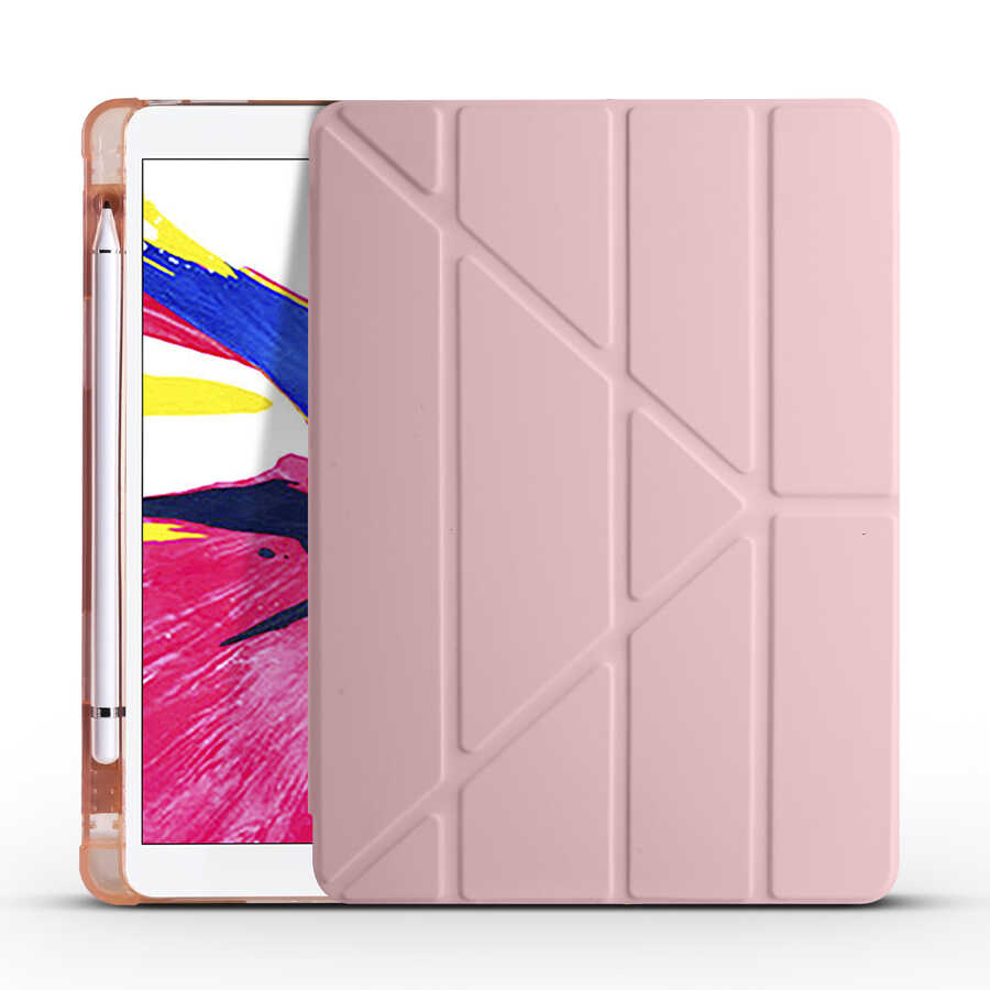 Apple iPad Pro 10.5 (7.Nesil) Kılıf Zore Tri Folding Kalem Bölmeli Standlı Kılıf - Görsel 14