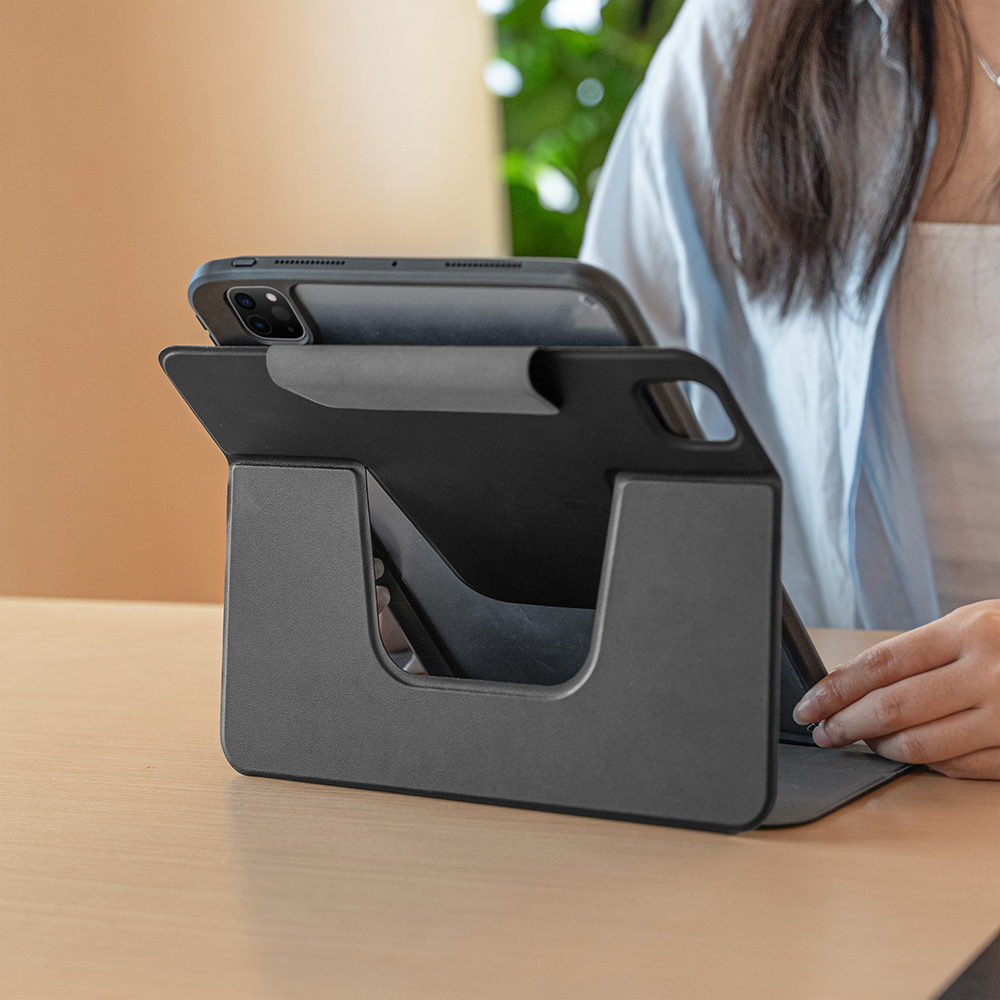 Apple iPad Pro 11 2024 Raptic Spin Detachable Folio PU Ayrılabilir Kalem Bölmeli Standlı Kılıf - Görsel 21