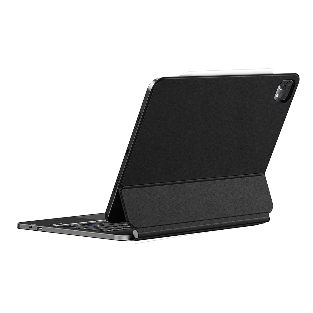 Apple iPad Pro 12.9 2020 (4.Nesil) Wiwu MK-003 Gizli Kalem Bölmeli Klavyeli Standlı Kılıf - Görsel 4