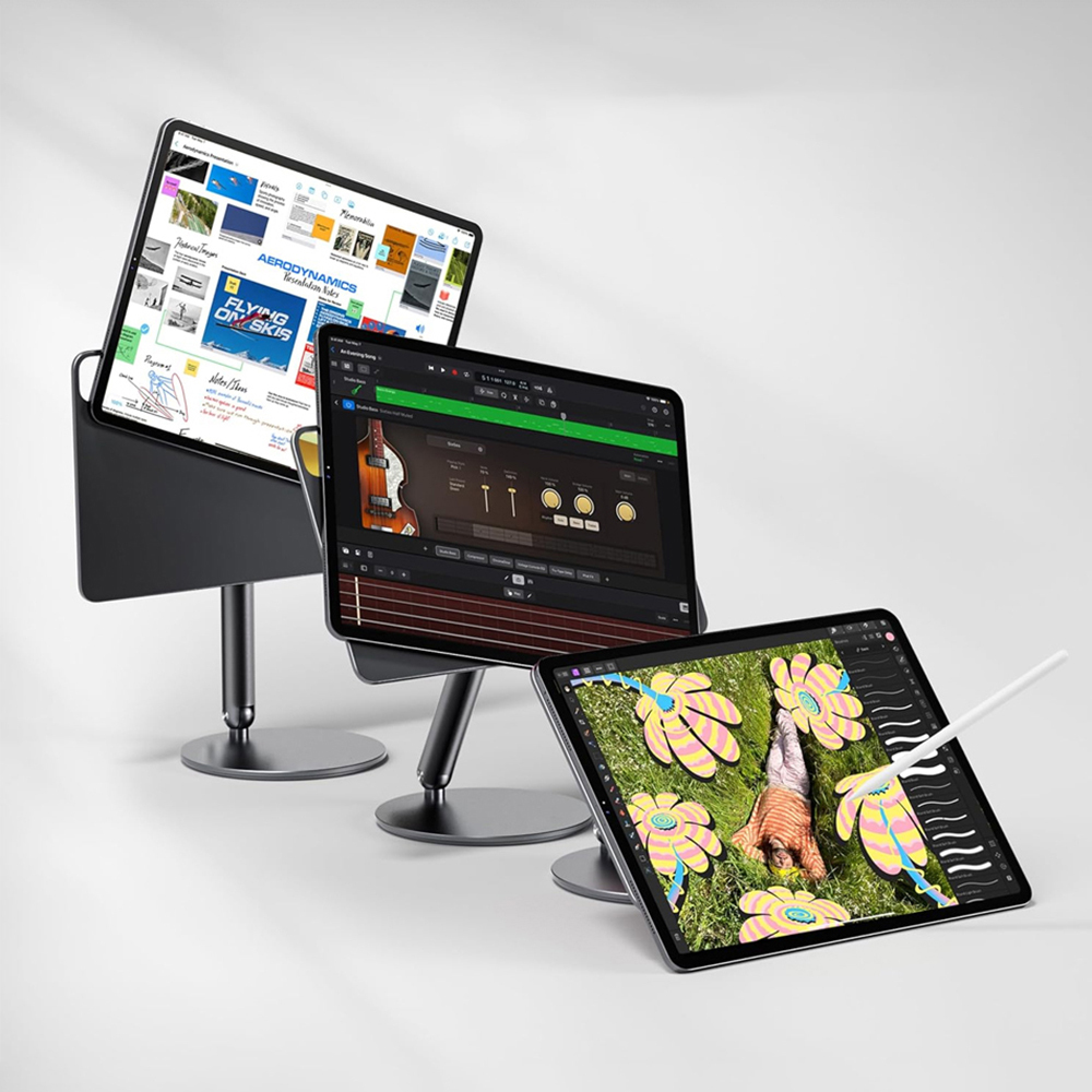 Apple iPad Pro 13 2025 M5 Wiwu ZM-310 360 Derece Dönebilen Magnetik Başlıklı Tablet Standı - Görsel 13