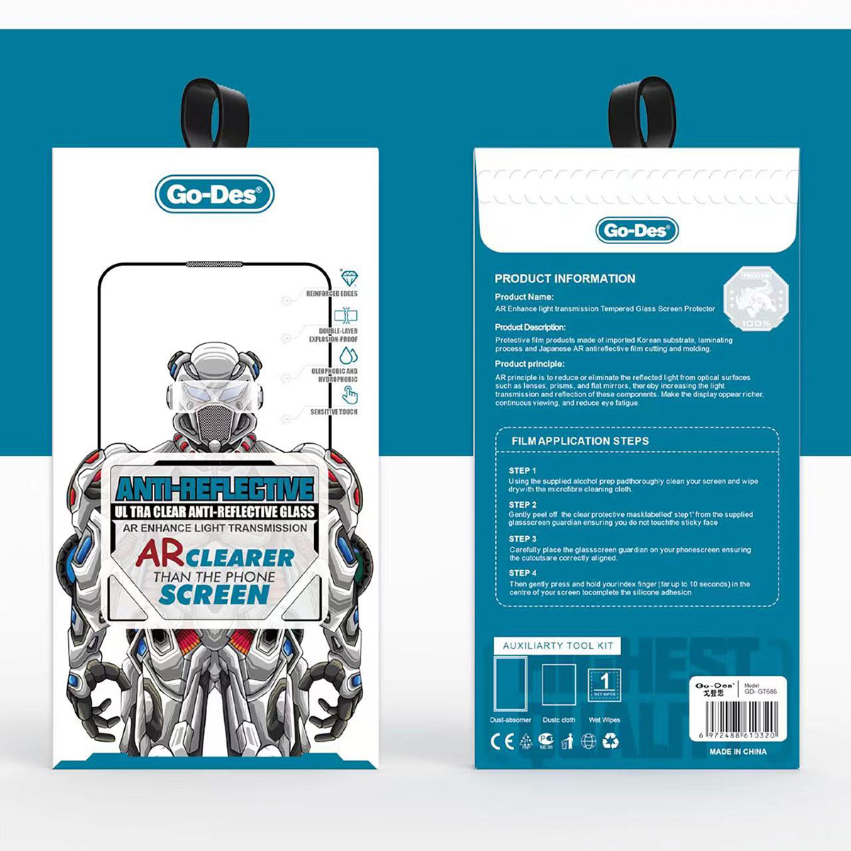 Apple iPhone 12 Pro Go Des Anti Reflective Temperli Cam Ekran Koruyucu - Görsel 3