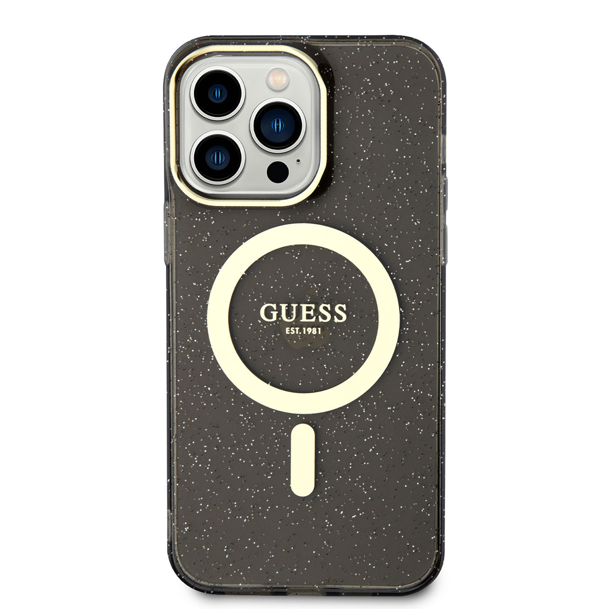 Apple iPhone 13 Pro Kılıf GUESS M-safe Şarj Özellikli Glitter Kapak