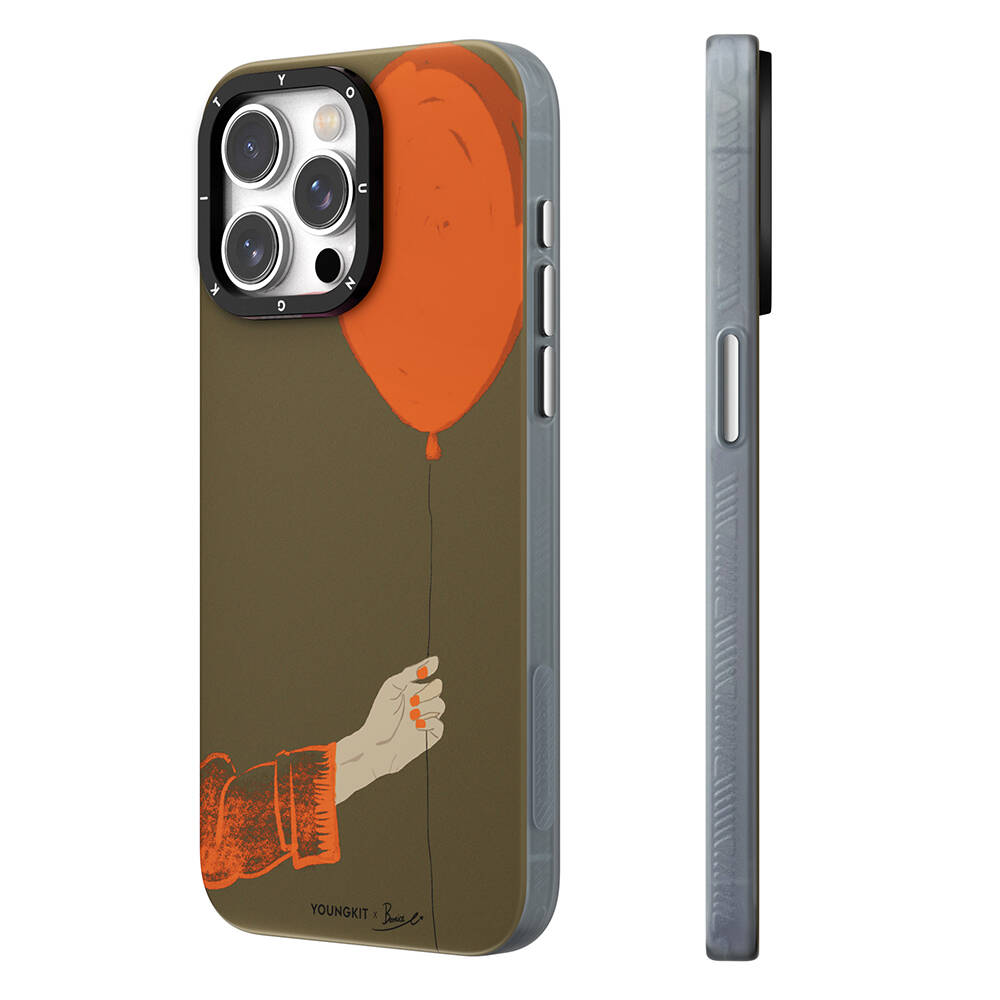 Apple iPhone 13 Pro Kılıf M-safe Şarj Özellikli Youngkit Orange Serisi Flying Balloon Kapak