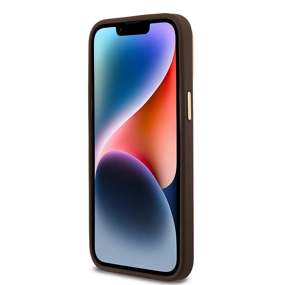 Apple iPhone 13 Pro Max Kılıf Guess Orjinal Lisanslı PU Deri 4G Desenli Metal Büyük 4G ve Yazı Logolu Kamera Standlı Kapak - Görsel 26