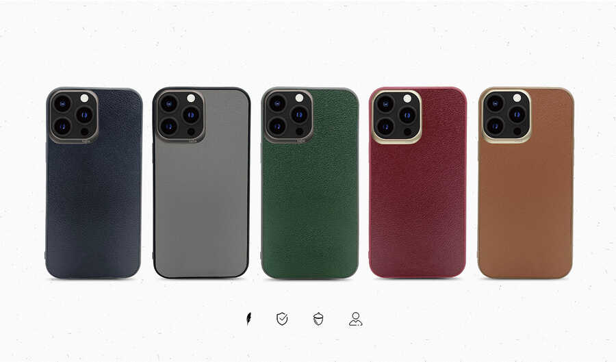 Apple iPhone 13 Pro Max Kılıf Kajsa Luxe Collection Hakiki Deri Kapak - Görsel 2