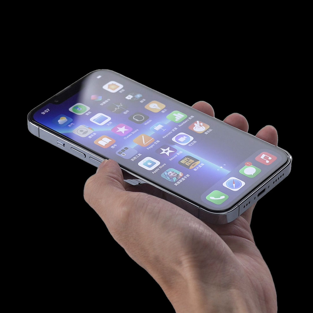 Apple iPhone 13 Pro Zore Hizalama Aparatlı Hadid Glass Cam Ekran Koruyucu - Görsel 3
