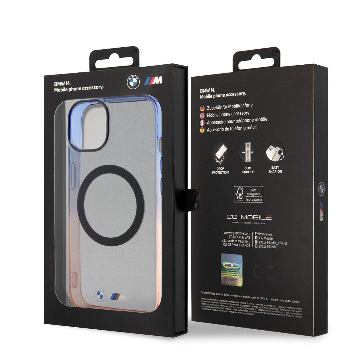 Apple iPhone 14 Kılıf BMW M-safe Şarj Özellikli Transparan Renk Geçişli Dizayn Kapak - Görsel 7