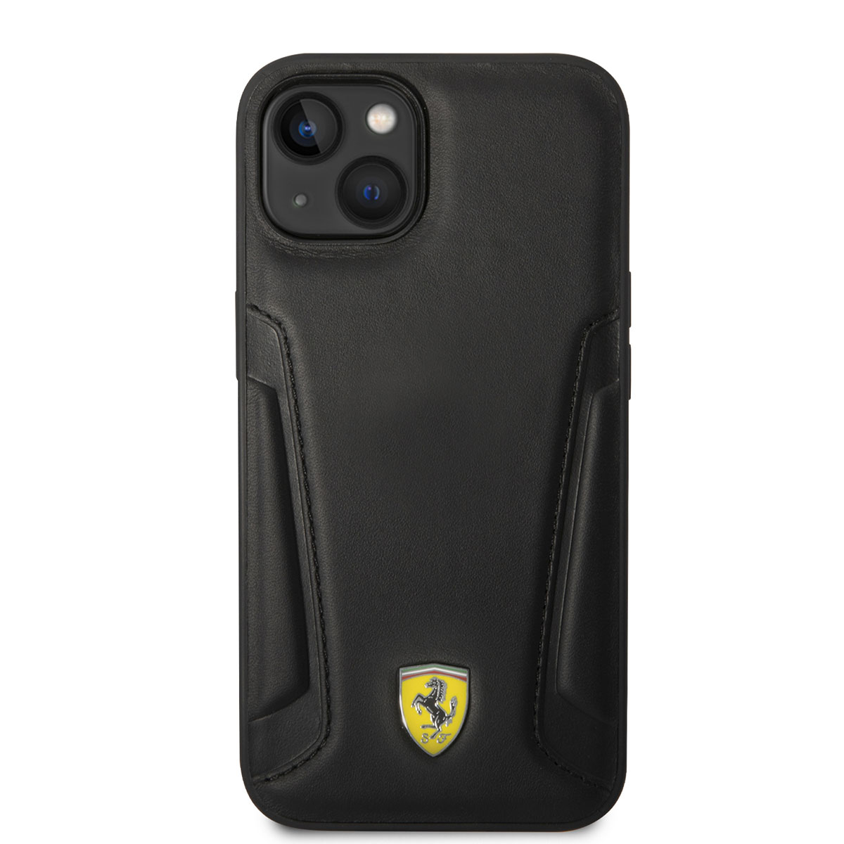 Apple iPhone 14 Kılıf Ferrari M-safe Şarj Özellikli Deri Kenarları Damgalı Dizayn Kapak - Görsel 3