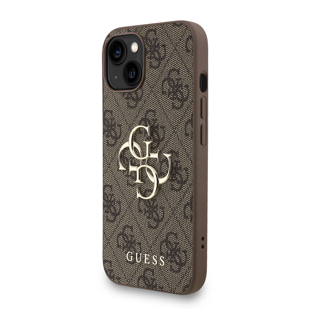 Apple iPhone 14 Kılıf Guess Orjinal Lisanslı PU Deri Bilek Askı İpli Metal Büyük 4G ve Yazı Logolu Kapak - Görsel 17