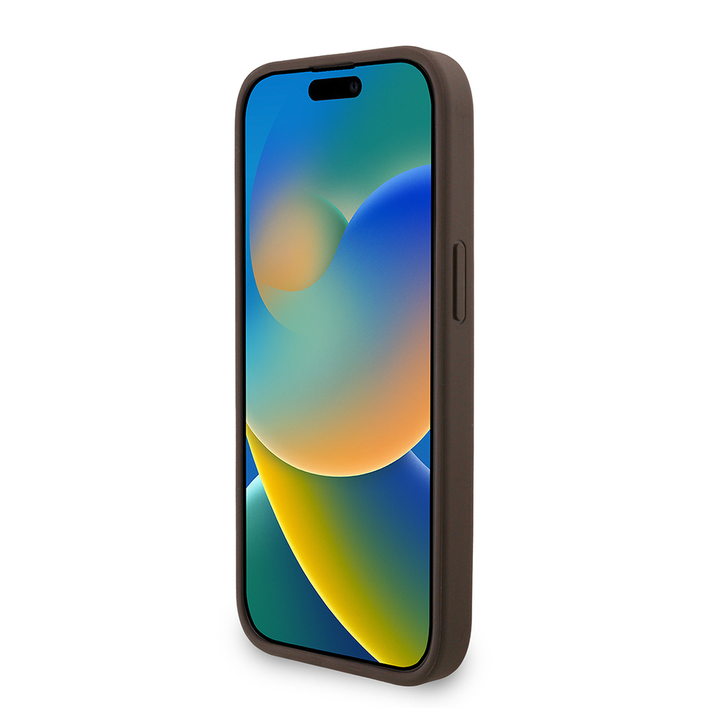 Apple iPhone 14 Kılıf Guess Orjinal Lisanslı PU Deri Bilek Askı İpli Metal Büyük 4G ve Yazı Logolu Kapak - Görsel 19