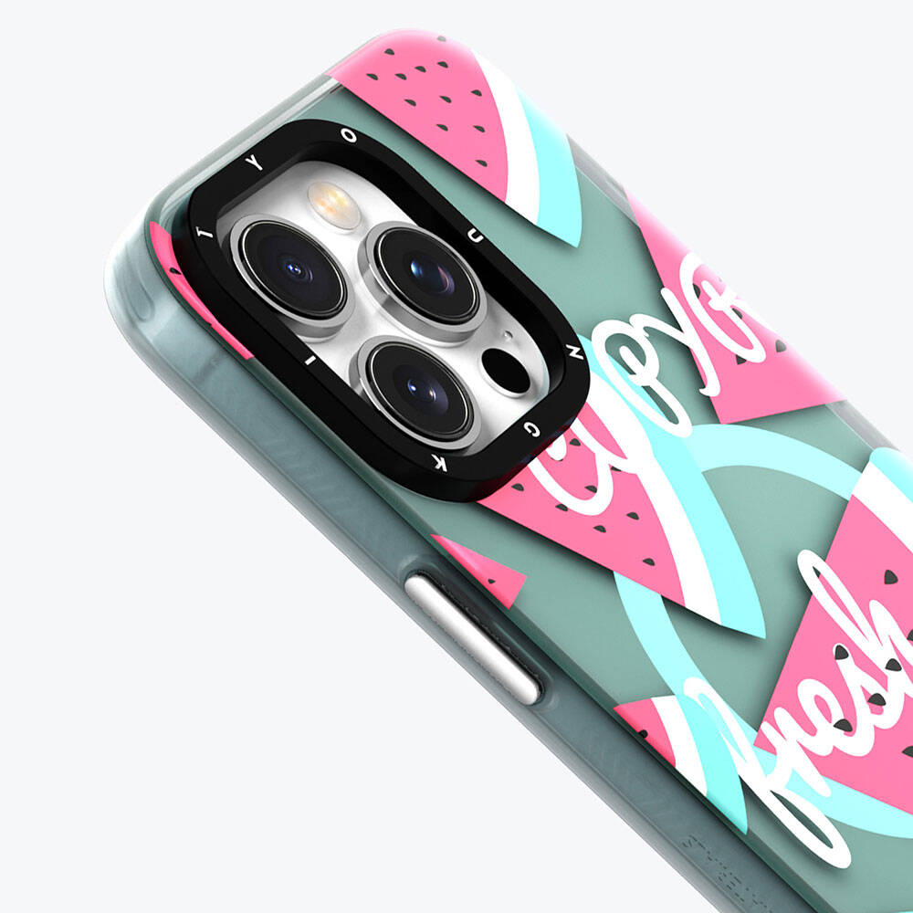 Apple iPhone 14 Kılıf M-safe Şarj Özellikli Yaz Meyvesi Desenli Youngkit Fruity Flavour Serisi Kapak - Görsel 9