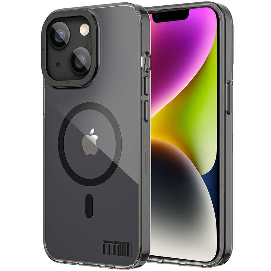 Apple iPhone 14 Kılıf M-safe Şarj Özellikli Youngkit Coloured Glaze Serisi Kapak