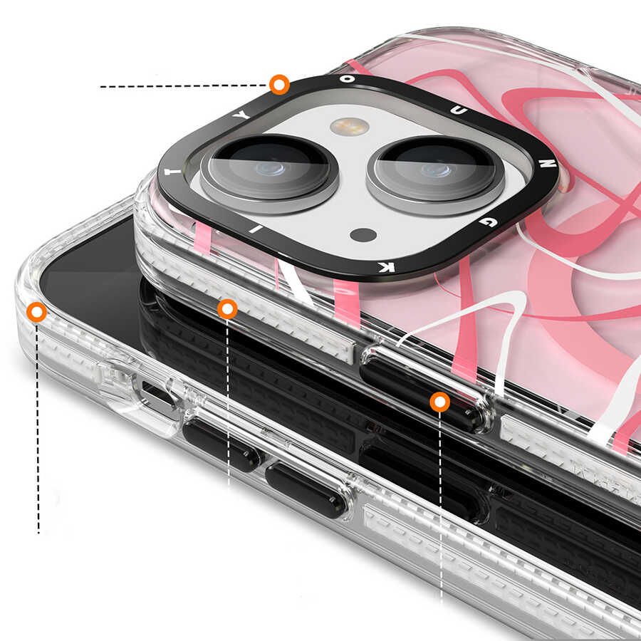 Apple iPhone 14 Kılıf M-safe Şarj Özellikli Youngkit Water-Ink Serisi Kapak - Görsel 3