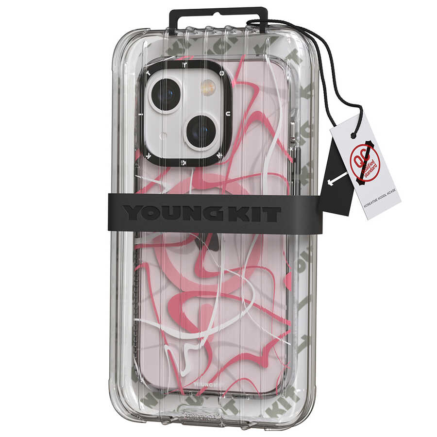 Apple iPhone 14 Kılıf M-safe Şarj Özellikli Youngkit Water-Ink Serisi Kapak - Görsel 7
