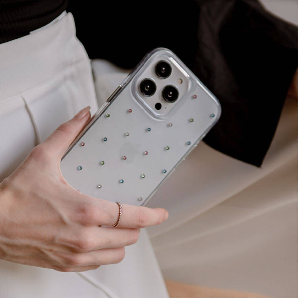Apple iPhone 14 Kılıf Tektaş Desenli Coehl Solitaire Kapak - Görsel 3