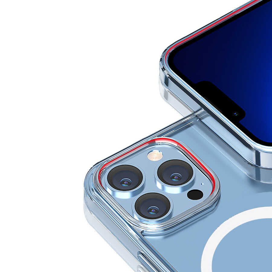 Apple iPhone 14 Plus Wiwu M-safe Şarj Özellikli Lens Korumalı Şeffaf Silikon Kapak