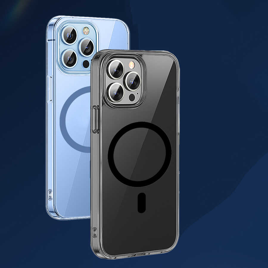 Apple iPhone 14 Plus Wiwu M-safe Şarj Özellikli Lens Korumalı Şeffaf Silikon Kapak
