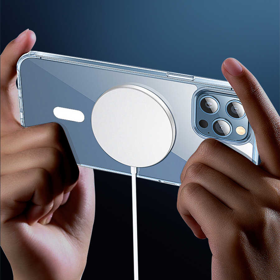 Apple iPhone 14 Plus Wiwu M-safe Şarj Özellikli Lens Korumalı Şeffaf Silikon Kapak