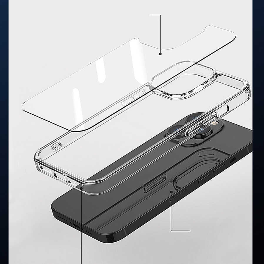 Apple iPhone 14 Plus Wiwu M-safe Şarj Özellikli Lens Korumalı Şeffaf Silikon Kapak