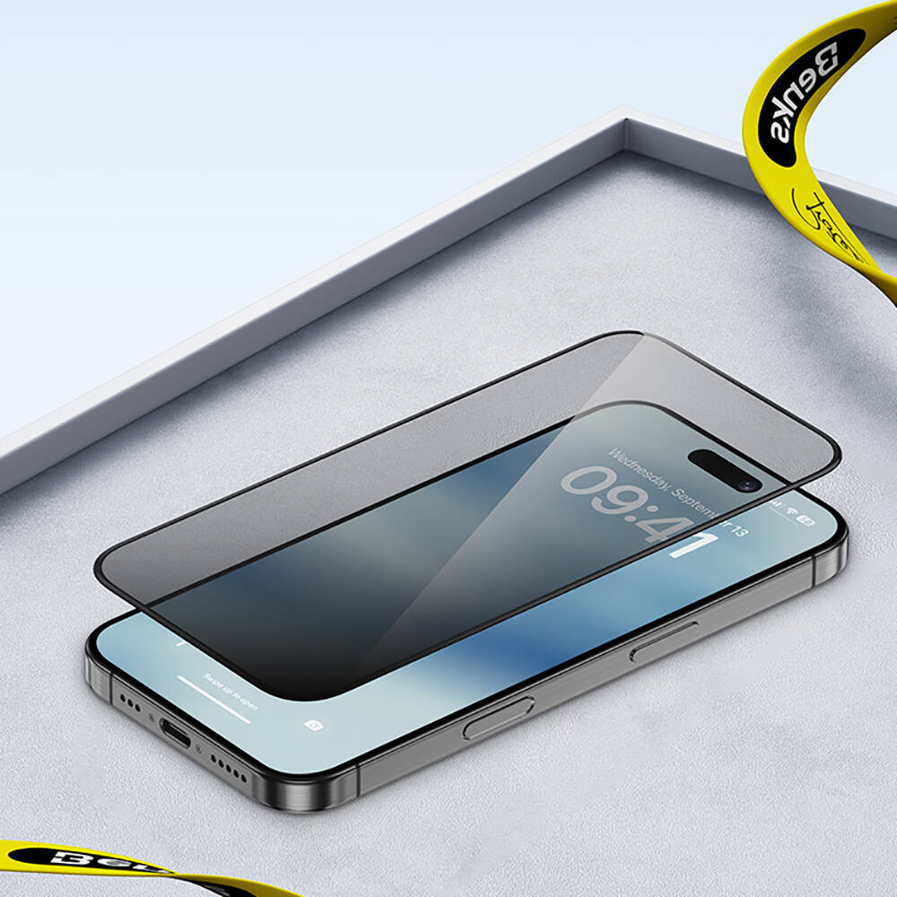 Apple iPhone 14 Pro Benks Ultra Shield 0.4mm Privacy Ekran Koruyucu + Kolay Uygulama Aparatlı - Görsel 9