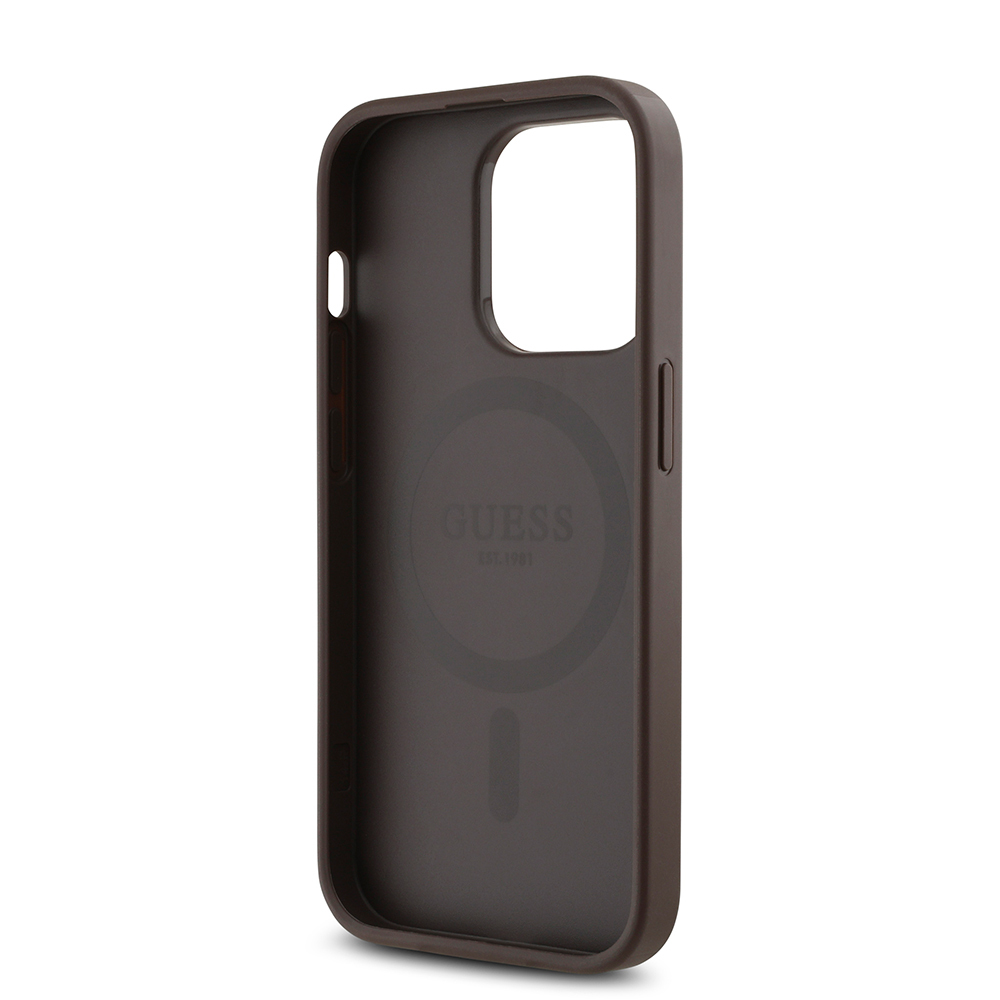 Apple iPhone 14 Pro Kılıf Guess Orjinal Lisanslı M-safe Şarj Özellikli Gül Baskılı 4G Desenli Yazı Logolu Kapak - Görsel 14