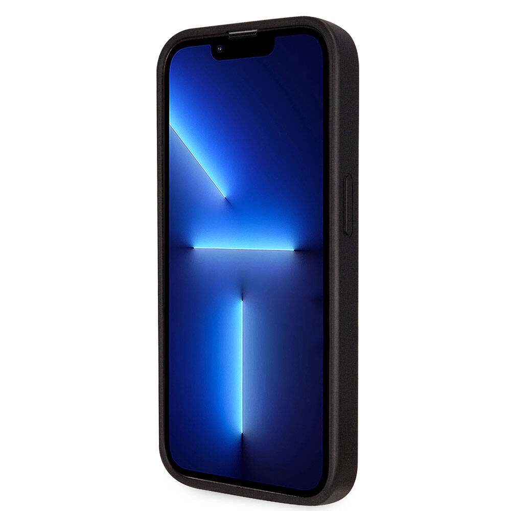 Apple iPhone 14 Pro Kılıf Guess Orjinal Lisanslı PU Deri Taşlı Üçgen Logo 4G Desenli Kapak - Görsel 11