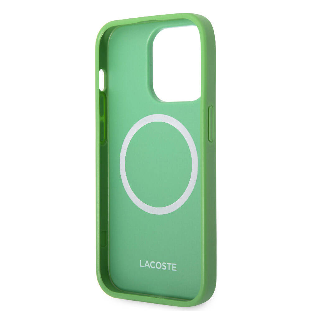 Apple iPhone 14 Pro Kılıf Lacoste Orjinal Lisanslı PU Pike Desenli Arka Yüzey İkonik Timsah Dokuma Logolu Kapak - Görsel 14