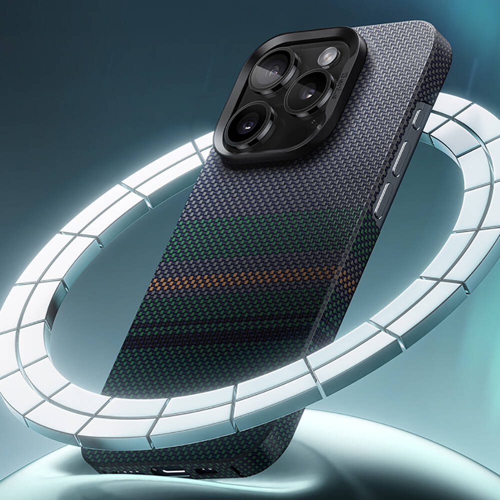 Apple iPhone 14 Pro Kılıf M-safe Şarj Özellikli Karbon Fiber Tasarımlı Benks Aurora ArmorAir Kevlar Kapak - Görsel 7