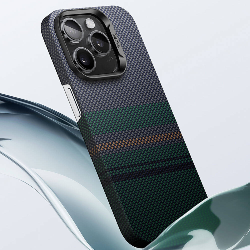 Apple iPhone 14 Pro Kılıf M-safe Şarj Özellikli Karbon Fiber Tasarımlı Benks Aurora ArmorAir Kevlar Kapak - Görsel 10