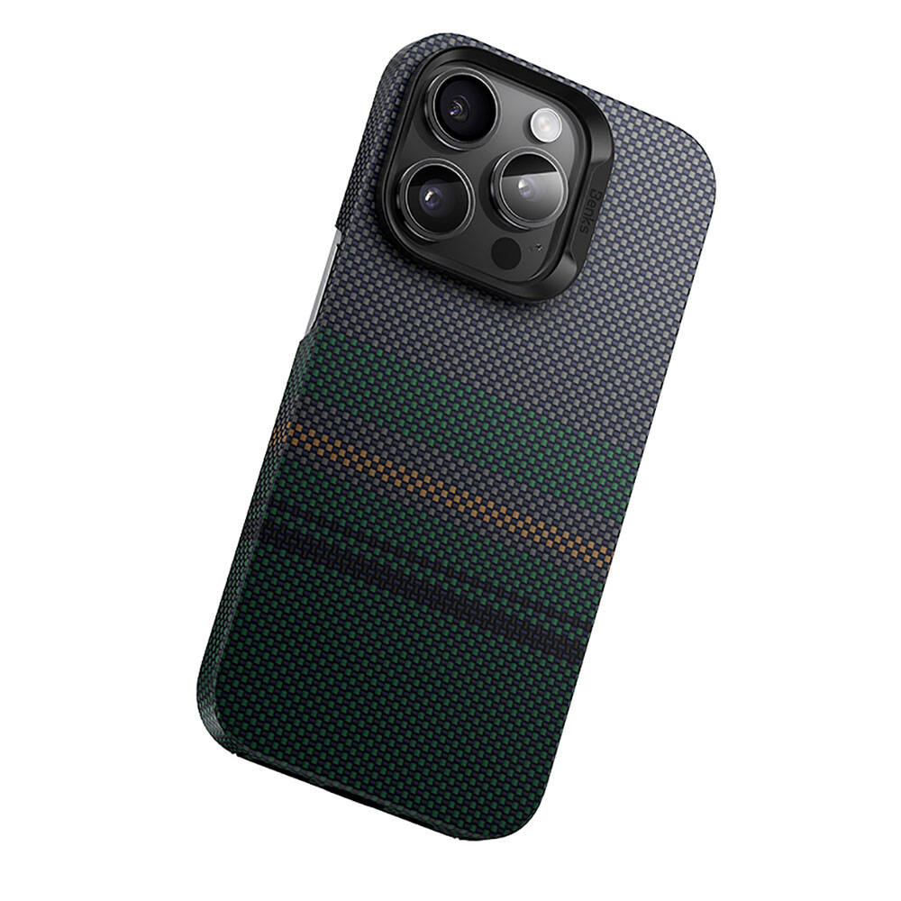 Apple iPhone 14 Pro Kılıf M-safe Şarj Özellikli Karbon Fiber Tasarımlı Benks Aurora ArmorAir Kevlar Kapak - Görsel 2