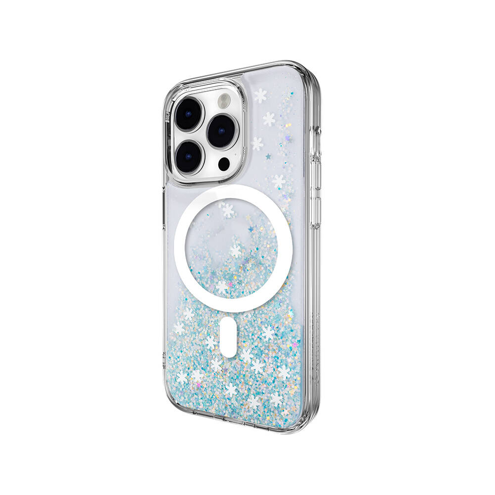Apple iPhone 14 Pro Kılıf M-safe Şarj Özellikli Parlayan Simli Şeffaf Lisanslı Switcheasy Starfield-M Kapak - Görsel 3