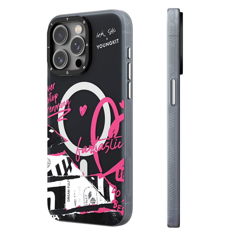Apple iPhone 14 Pro Kılıf M-safe Şarj Özellikli Shu Tasarımlı Youngkit Dreamland Serisi Kapak