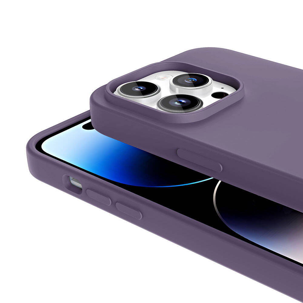 Apple iPhone 14 Pro Kılıf M-safe Şarj Özellikli Sıvı Teknolojili Silinebilir Sert Zore Kivi Kapak - Görsel 3