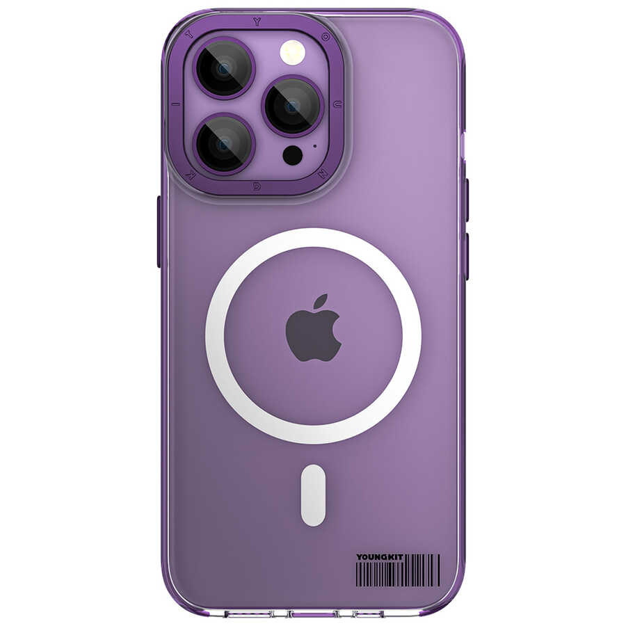 Apple iPhone 14 Pro Kılıf M-safe Şarj Özellikli Youngkit Coloured Glaze Serisi Kapak - Görsel 2
