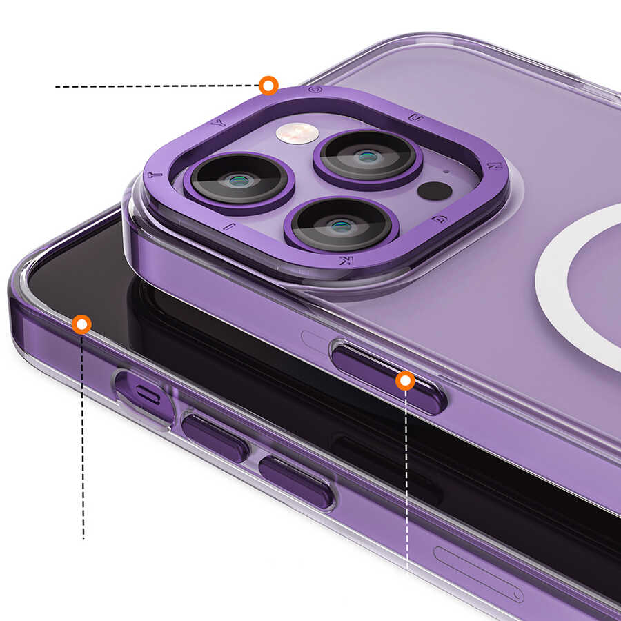 Apple iPhone 14 Pro Kılıf M-safe Şarj Özellikli Youngkit Coloured Glaze Serisi Kapak - Görsel 3