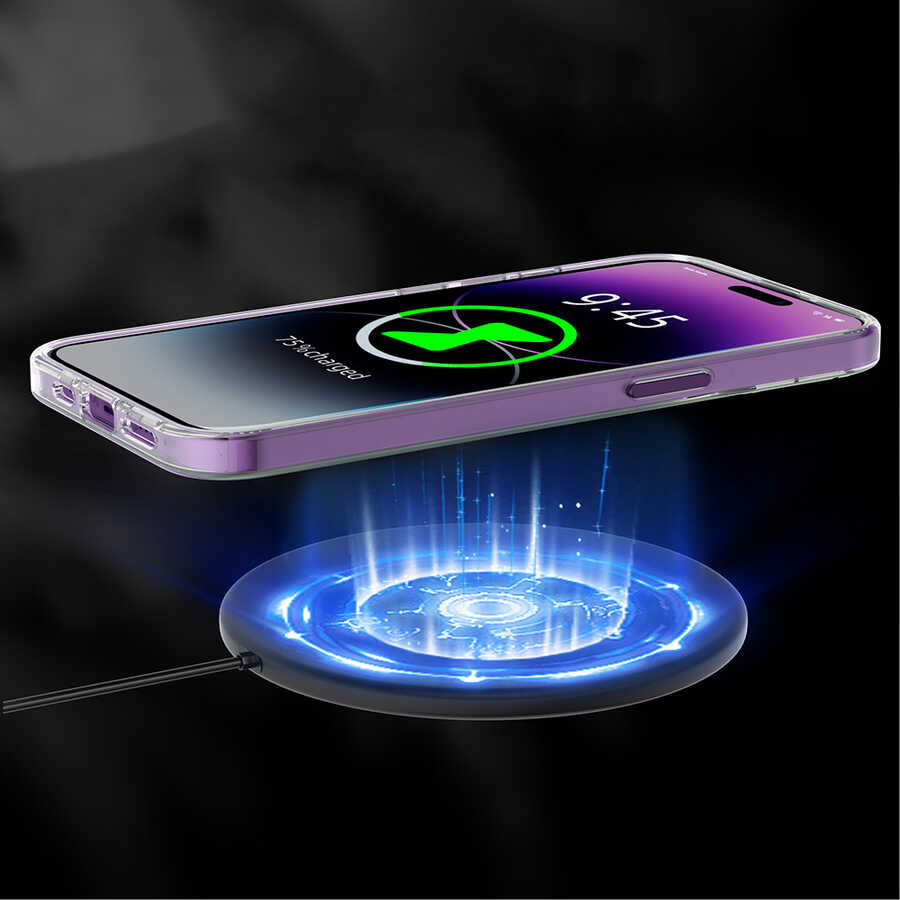 Apple iPhone 14 Pro Kılıf M-safe Şarj Özellikli Youngkit Coloured Glaze Serisi Kapak - Görsel 4