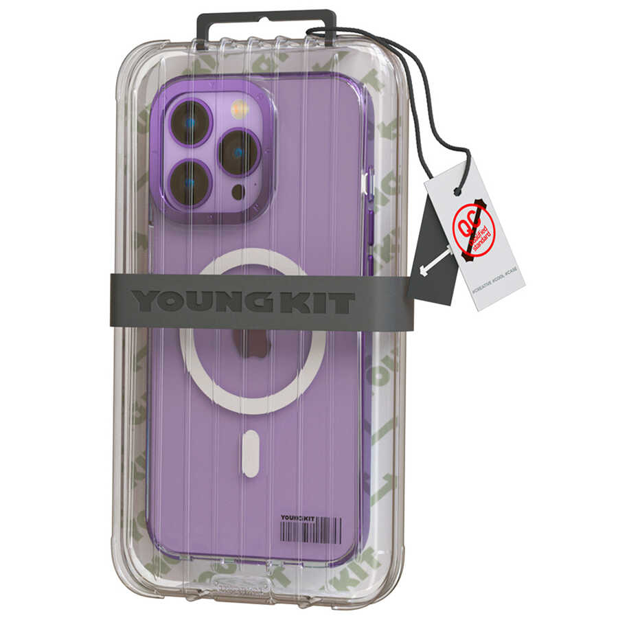 Apple iPhone 14 Pro Kılıf M-safe Şarj Özellikli Youngkit Coloured Glaze Serisi Kapak - Görsel 6