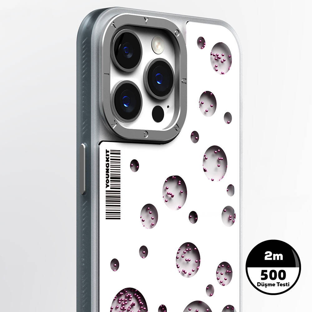 Apple iPhone 14 Pro Kılıf M-safe Şarj Özellikli Youngkit Quicksand Beads Serisi Kapak - Görsel 5